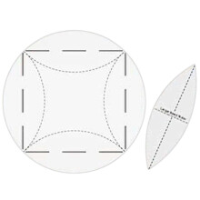 (12 inch) 2Pcs Placemat Sewing Pattern Plastic Template Handwork DIY Craft Stencil for Household