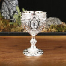 (Silver)Taza pequeña de licor de metal con estilo retro creativo para regalo o entretenimiento en el hogar