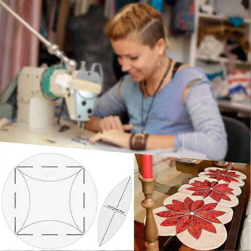 (12 inch) 2Pcs Placemat Sewing Pattern Plastic Template Handwork DIY Craft Stencil for Household 1
