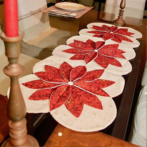 (12 inch) 2Pcs Placemat Sewing Pattern Plastic Template Handwork DIY Craft Stencil for Household 2
