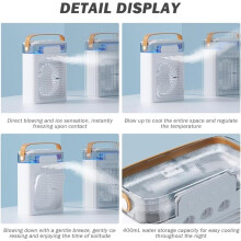USB Desktop Cooling Fan Humidifier Triple Air Outlet 3 Speed Portable Air Cooler