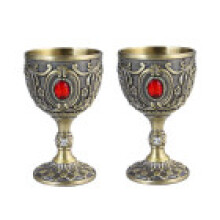 (AncientBlue)Vasos de aleación dorada roja con elegante diseño calado para ocasiones especiales
