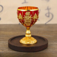 (GoldRed)Taza de licor moderna simple con detalles metálicos para bar personal y coleccionistas