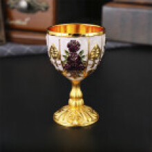 (GoldWhitePurple)Taza de licor moderna simple con detalles metálicos para bar personal y coleccionistas