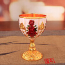 (RoseGold)Vidrio espiritual artístico de aleación de zinc con patrón clásico en relieve para colección de fiestas y