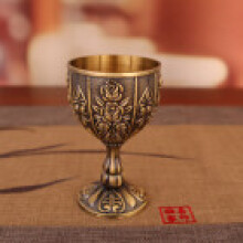 (AncientGreen)Vidrio espiritual artístico de aleación de zinc con patrón clásico en relieve para colección de fiestas y