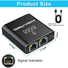 RJ45-Ethernet-Switch, 1-zu-4-LAN-Splitter, 1000 Mbit/s, 4-Port-LAN-Switch für Computer, Router, Set-Top-Boxen und Fernseher
