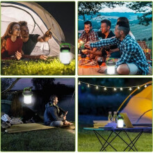 Faltbare, per USB aufladbare Solar-Campinglampe mit 3 Leuchtmodi, wasserdicht nach IPX4 für Camping, Biwak, Angeln, Wandern und Notfälle
