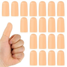 20 beige Silikon-Fingerschutzkappen für Finger, Daumenverbände, Gummifingerspitzen