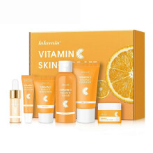 6-Piece VC Skincare Set - Brightening Facial Cleanser, Toner & Collagen Serum, Anti-Aging Routine Skincare