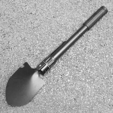 (Black) Carbon Steel Shovel Portable Camping Folding Shovel for Outdoor Survival