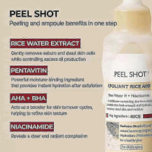 (1pc, B) Peel Shot Glow Rice Ampoule Duo - White & Black Rice Exfoliating Scrub for Face & Body, Dead Skin & Blackhead Remover for All Skin Types