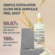 (3pcs, B) Peel Shot Glow Rice Ampoule Duo - White & Black Rice Exfoliating Scrub for Face & Body, Dead Skin & Blackhead Remover for All Skin Types