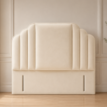 (Double 4ft6, Steel) Floor Standing 54In Tufted Crown Panel Headboard in Plush Upholstered Bed Headboard for Divan & Ottoman Beds All UK Sizes