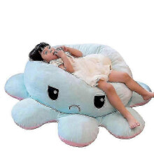 (130cm, Blue) Reversible Octopus Stuffed Animal, Large Plush Octopus Cushion Pillow Toys.z