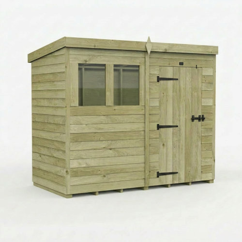 8 x 4 Pent Shed Tanalised (Single Door, With Windows) 1