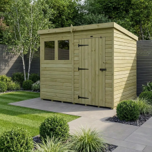8 x 4 Pent Shed Tanalised (Single Door, With Windows)