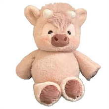 (Pink) Interactive Shaking Running Cow Plush Toy Soft Highland Cow Stuffed Animal Kids Huggable Comfort Doll Gift for Boys Girls