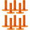 10pcs Rubber Golf Tee Holder for Range Driving Practice, and Reusable, Orange 26s_gp1 2