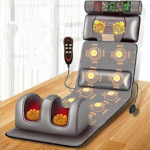 Full Body Massage Mat with Heat And 10 Vibrating Knots, Adjustable Cushions And Heating Pad, Ultimate Neck And Back Muscle Relaxation Massager Grey
