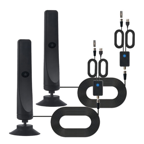 (2pcs) High-Gain Digital TV Antenna Sturdy Long Range Receptions Antenna for Office/Home Use