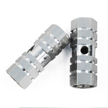 (Silver) Alloyaxlepedal 2pcs BMX Mountain MTB Bike Bicycle Alloy Axle Pedals Foot Stunt Pegs BY2826