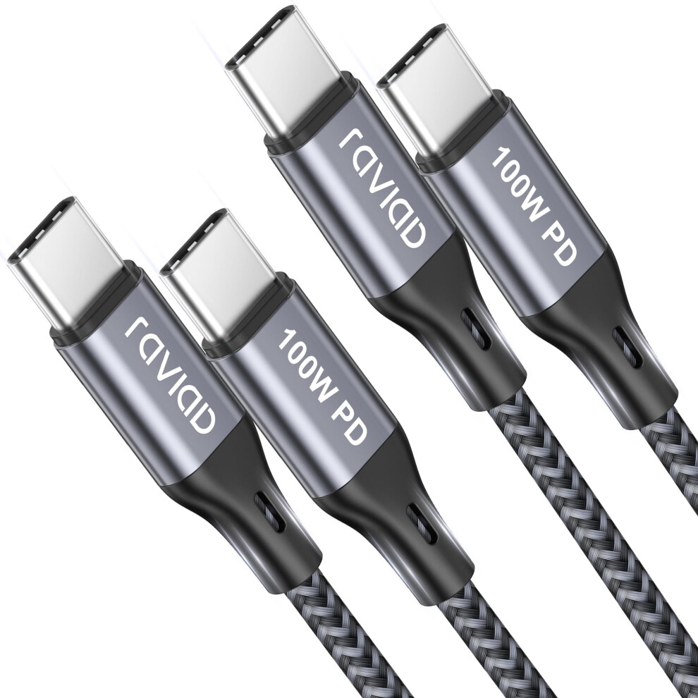 Raviad 100W Usb C To Usb C Charger Cable 1M 2Pack, Usbc To Usbc Cable 5A Fast Charge Type C Charger With E-Mark Chip For Iphone 17/17E/16/16E/15 Pro 5002453403754