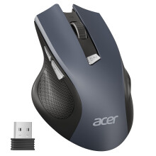 Acer Wireless Mouse, 3 Adjustable DPI Ergonomic Computer Mouse 2.4GHz with USB Receiver, 6 Buttons, Cordless Optical Tracking, Battery Indicator, Por