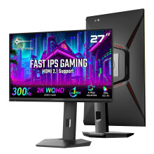 Minifire 27 inch 2K WQHD(2560x1440P) 300Hz IPS Gaming Monitor, Height-adjustable, DCI-P3 90%, sRGB130%, HDR400, 1ms, Adaptive Sync, DP1.4 &HDMI2.1(Up