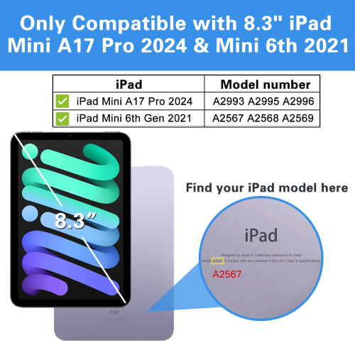 ProCase 2 Pack Screen Protector for iPad Mini 7 (A17 Pro)/ Mini 6 8.3-inch 1
