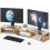 BONTEC Dual Monitor Riser, Stepless Adjustable Length & Angle, Rustic Brown 1