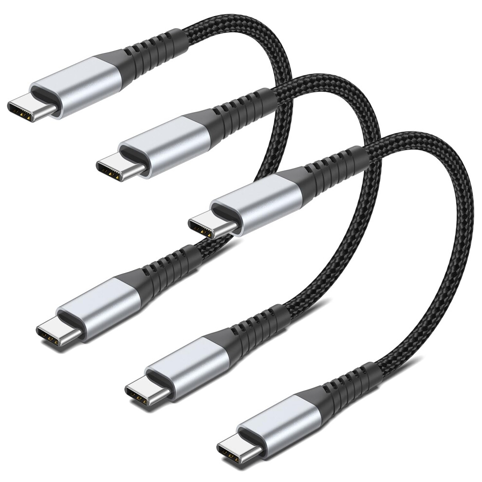 Peaklift Short Usb C To Usb C Cable [15Cm, 3Pack], 60W 3A Pd Fast Charging Usbc To Usbc Cable Short Braided Type C To Type C Charger Cord For Iphone 5006735369363