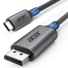 Acer USB C to DisplayPort Cable [4K@60Hz, 2K@165Hz], [Aluminum, Braided] USB Type C Thunderbolt 3/4 to DP Cable Compatible for iPhone 15 Pro Max, Mac