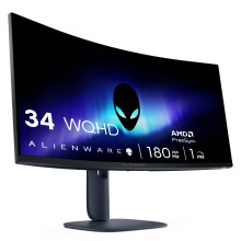 Alienware 34 Gaming Monitor - AW3425DWM, WQHD (3440x1440), 21:9 1500R Curved, 180Hz, VA, 1ms, AMD FreeSync Premium, VESA AdaptiveSync, 95% DCI-P3, HD