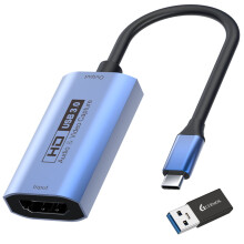 Guermok Video Capture Card, USB3.0 HDMI to USB C Capture Card, 4K Full 1080P60FPS Capture Devices for Gaming Live Streaming Video Recorder, for Windo