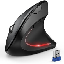 TECKNET Ergonomic Mouse, Wireless Bluetooth Vertical Mouse, 4800 DPI Silent Mouse with 6 Adjustable DPI Levels, 2.4GHz Optical Mouse, 6 Buttons Wirel