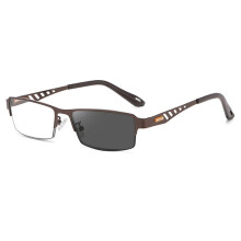 (Tea Frame, 150) Anti Blue Light Multifocal Presbyopic Eyeglasses Stylish Multi-focus Newspaper Reader Eyeglasses for Elderly