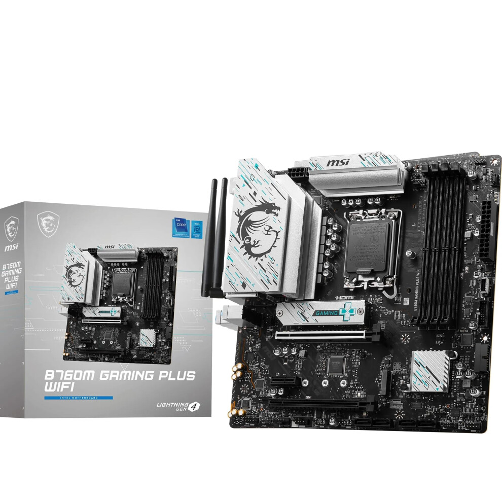 Msi B760m Gaming Plus Wifi Motherboard, Matx - Supports Intel 14Th, 13Th & 12Th Gen Core Processors, Lga 1700 - Ddr5 Memory Boost 6800+Mhz/Oc, 1X Pci