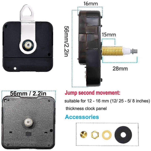 Wall Clock Movement for Quartz Clock with Walnut Wood And Long Hands 1