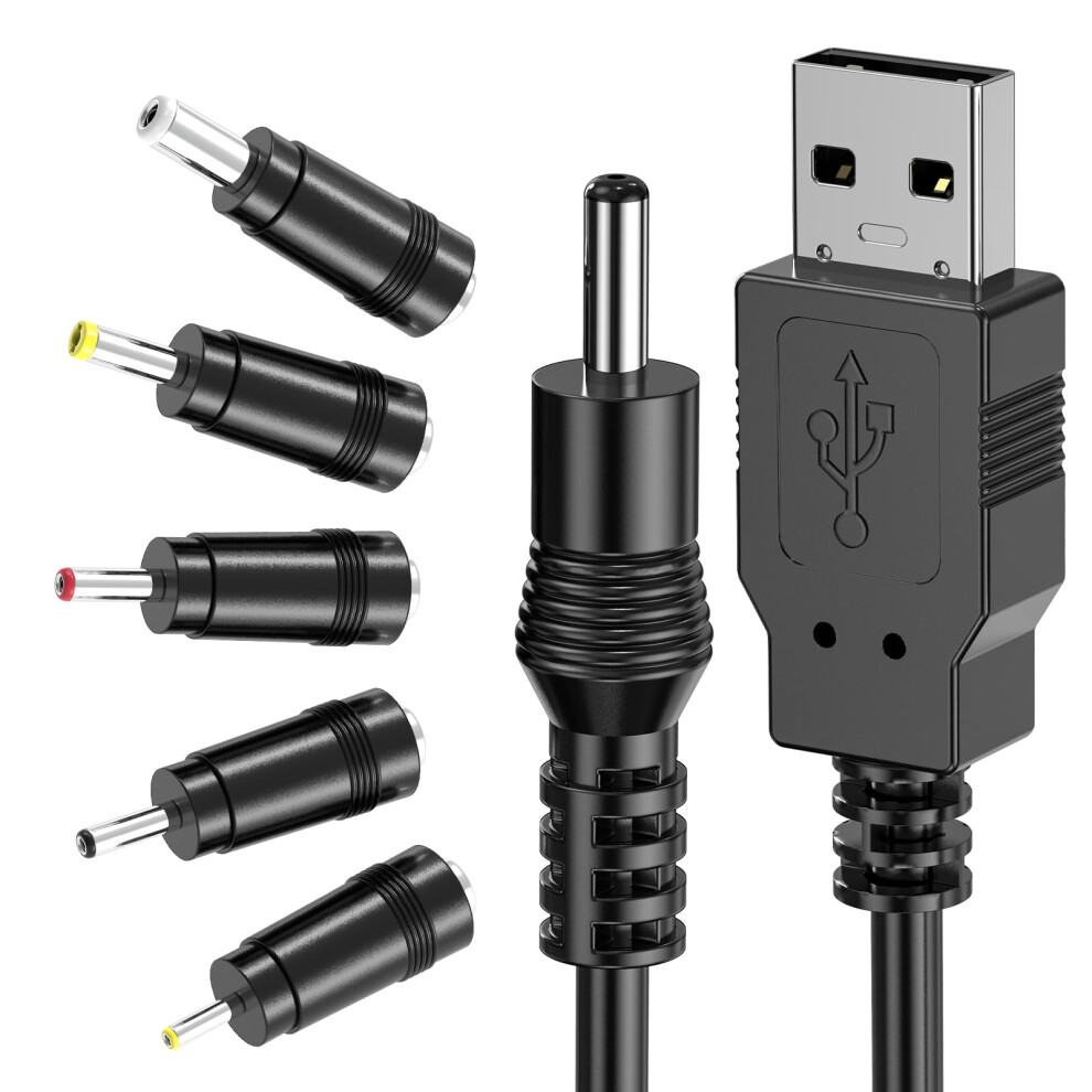 Ancable Usb To Dc Power Cable 5V Universal, 1M Usb To Dc 5.5 X 2.1Mm Adapter For Fan, Router, Speakers With 2.5X0.7mm, 3.5X1.35mm, 4.0X1.7mm, 5.5X2.5 5002801353465