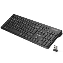 TECKNET Wireless Keyboard, 2.4G USB and Bluetooth Keyboard UK Layout, Full Size Ergonomic Keyboards for Office Home Laptop Computer Tablet Desktop wi