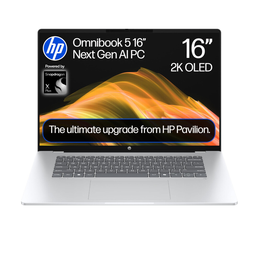 Hp Omnibook 5 Next Gen Ai 16" Laptop | Copilot+ Pc | Snapdragon X1-26-100 Processor | 16Gb Ram | 512Gb Ssd | Qualcomm Adreno Graphics | 2K Oled Displ 5005082278281