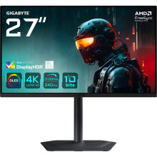 Gigabyte MO27U2 OLED 4K UHD Gaming Monitor - 3840 x 2160, 240Hz, 0.03ms, 1000 cd/m², Display HDR True Black 400, HDMI 2.1, DisplayPort 1.4