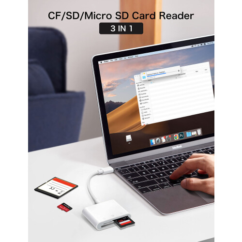 ChiaoPio USB C SD Card Reader, USB-C to SD CF Card, Type C SD Card Adapter Supports Compact Flash/CF/SD/MicroSD, Compatible for iPad Pro/Air/Mini Mac 1