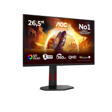 AOC Q27G4SDR 27 inch WQHD Gaming Monitor 360Hz, QD-OLED Panel, 0.03ms GtG, HDR400 TrueBlack, G-Sync Compatible, Height Adjustment, (2560x1440 HDMI 2x