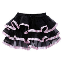 (S, Pink) Elastic Petticoat Gothic Women Skirt Petticoat Burlesque Mesh Sexy Micro Mini Tutu Skirt Ladies Performance Steampunk Skirts