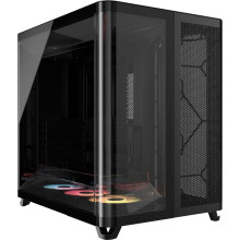 CORSAIR AIR 5400 RS-R ARGB Triple-Chamber Mid-Tower Panoramic PC Case – 3x Pre-Installed Reverse-Rotor RS120-R ARGB Fans, Low-Noise, High Airflow Du