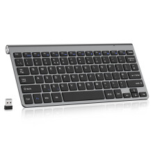 PINKCAT 2.4G Wireless Keyboard, Ultra Slim Ergonomic Quiet Compact Portable Keyboard with Media Hotkeys for Computer Desktop PC Laptop Surface Smart