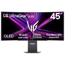 LG UltraGear OLED GX9 Gaming Monitor 45GX900A-B - WOLED Ultrawide QHD 1440p Curved 45 Inch, 240Hz, 0.03ms, DisplayHDR 400, Speakers, DP1.4(DSC), HDMI