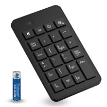 Bluetooth Number Pad with Battery, 23 Keys Wireless Numeric Keypad Upgraded Version of 10 key USB Keyboard Financial Accounting Numpad Compatible for